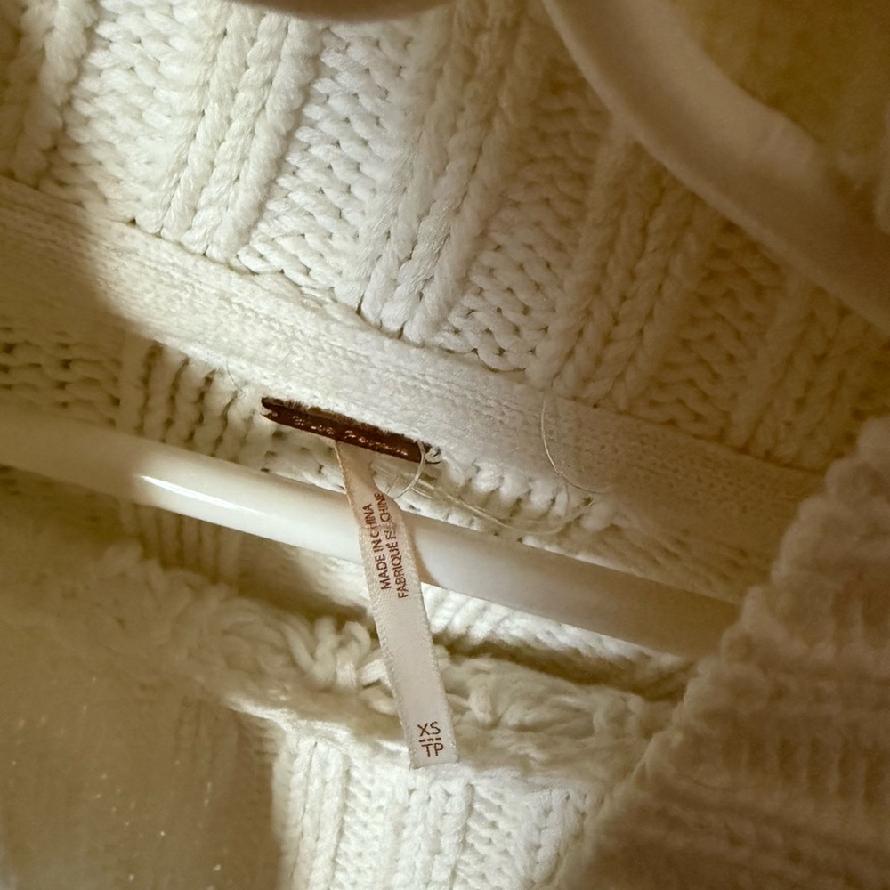 Free People Cream Knit Sweater